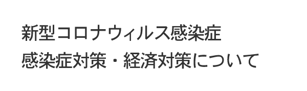 新型コロナウイルス感染症 感染症対策・経済対策について