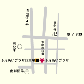 ふれあいプラザの地図